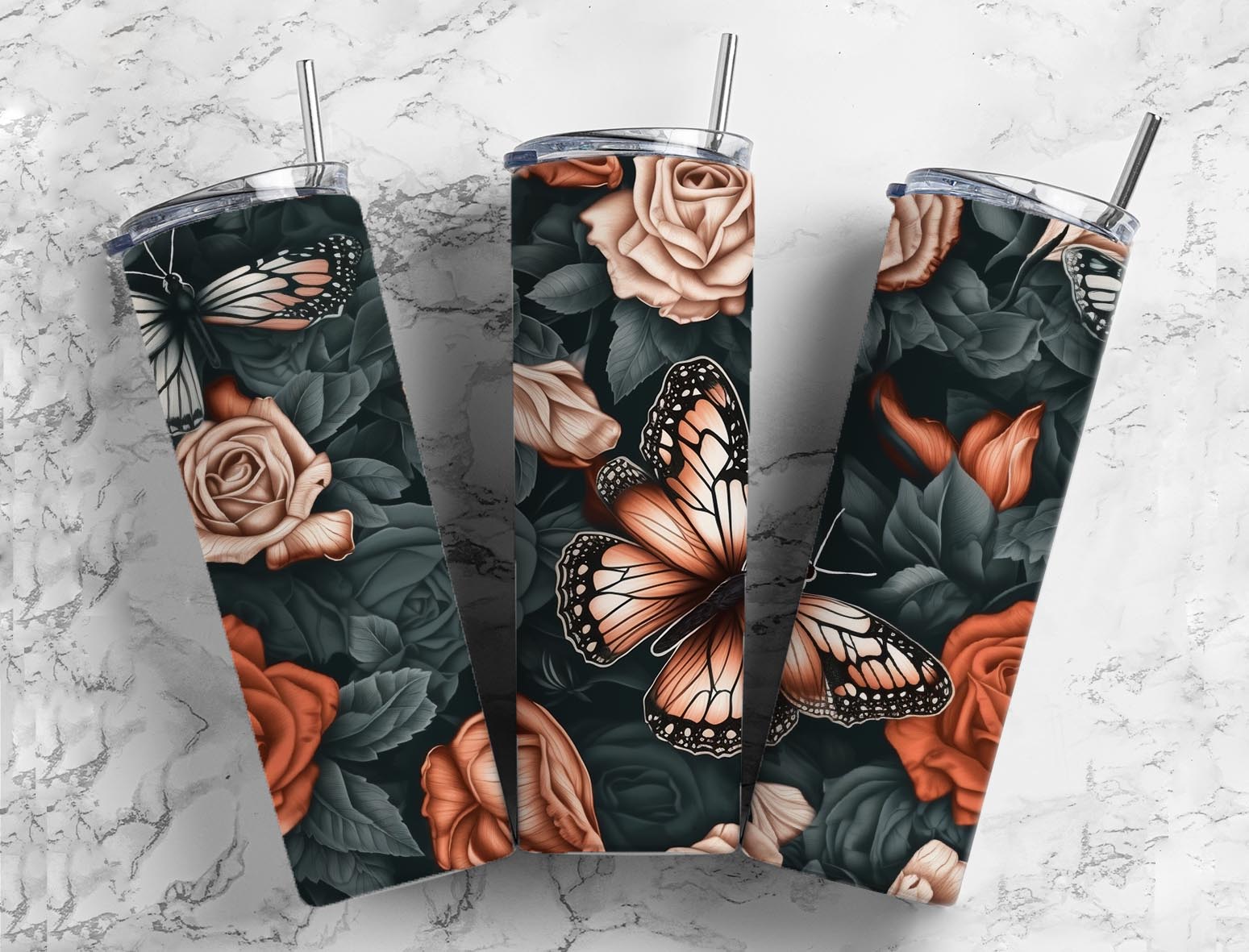 Black & Orange Roses