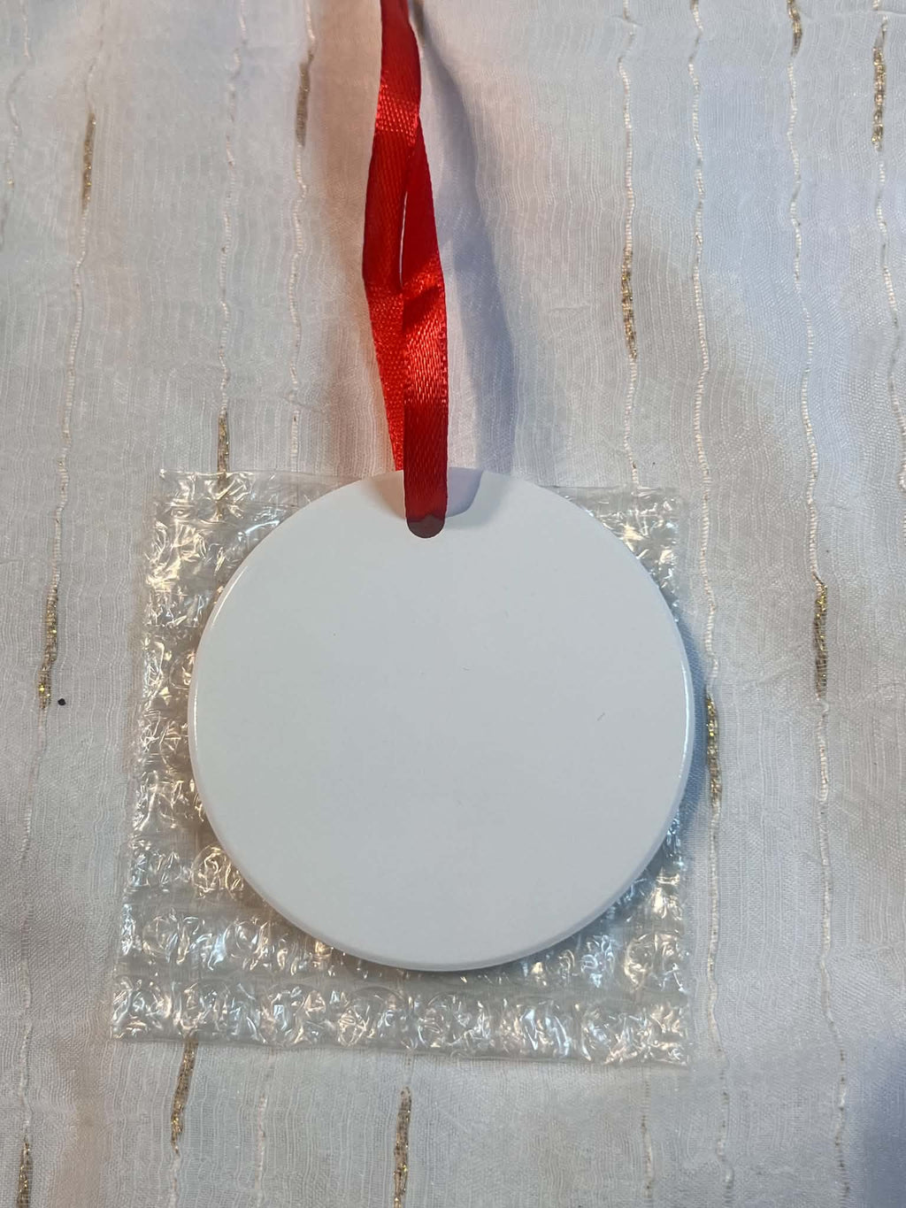 Single Sided Porcelain Round Ornament
