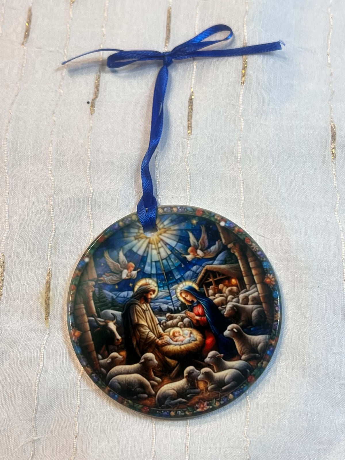 Single Sided Porcelain Round Ornament