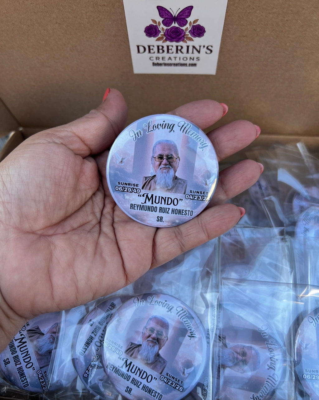 Memorial Buttons Minimum of 50