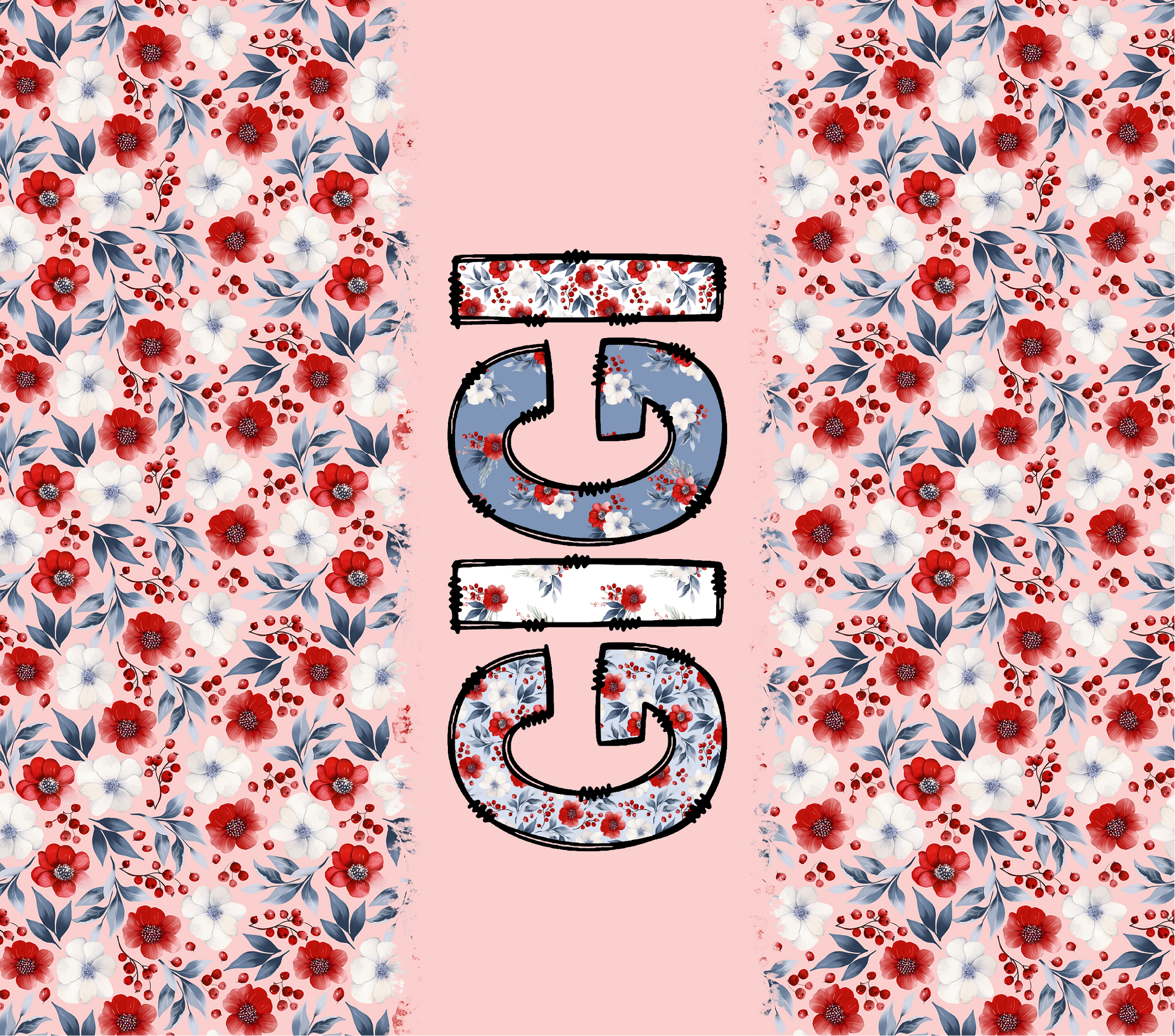 Gigi - Red white blue floral 2