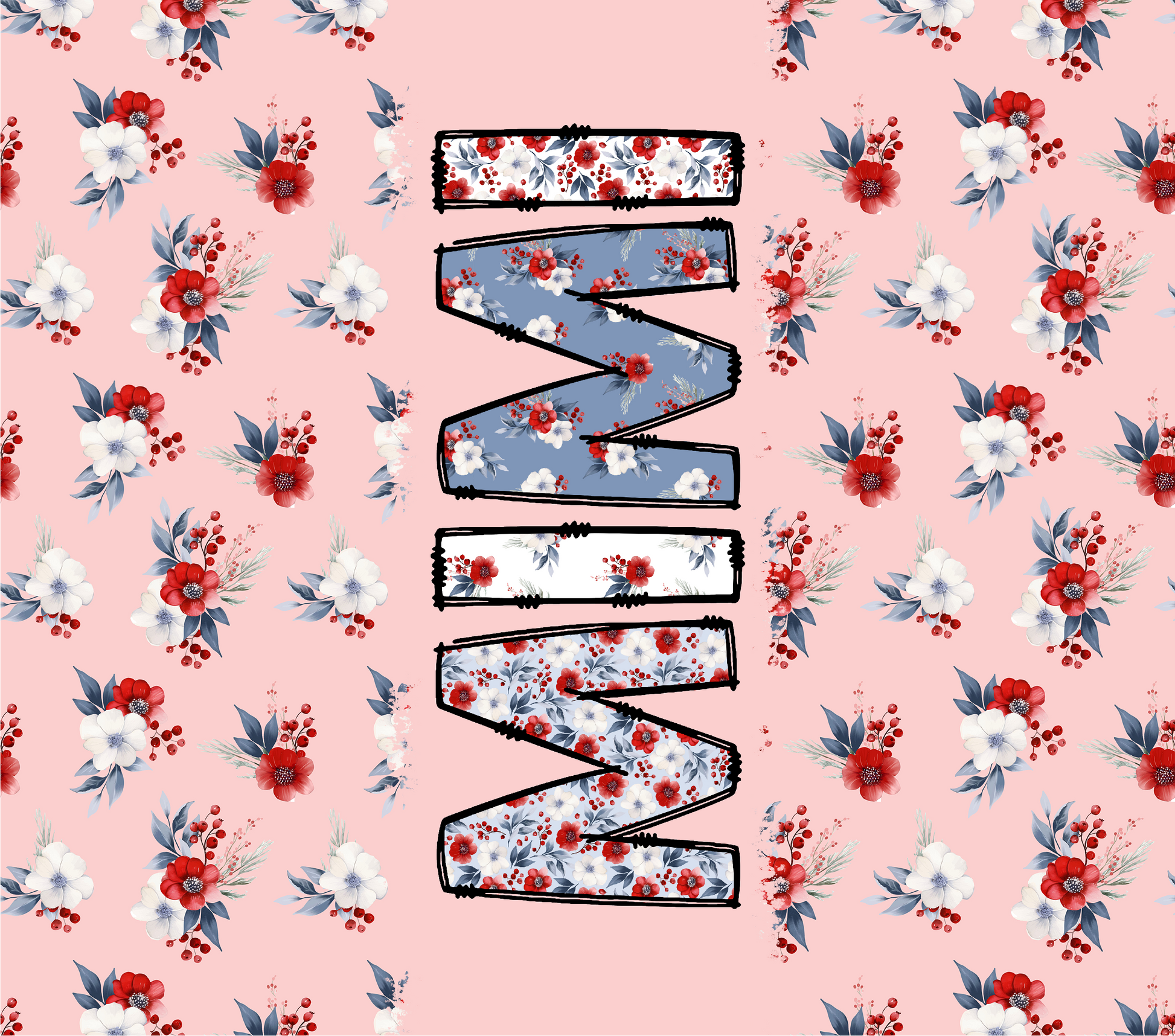 Mimi - Red Blue and white floral