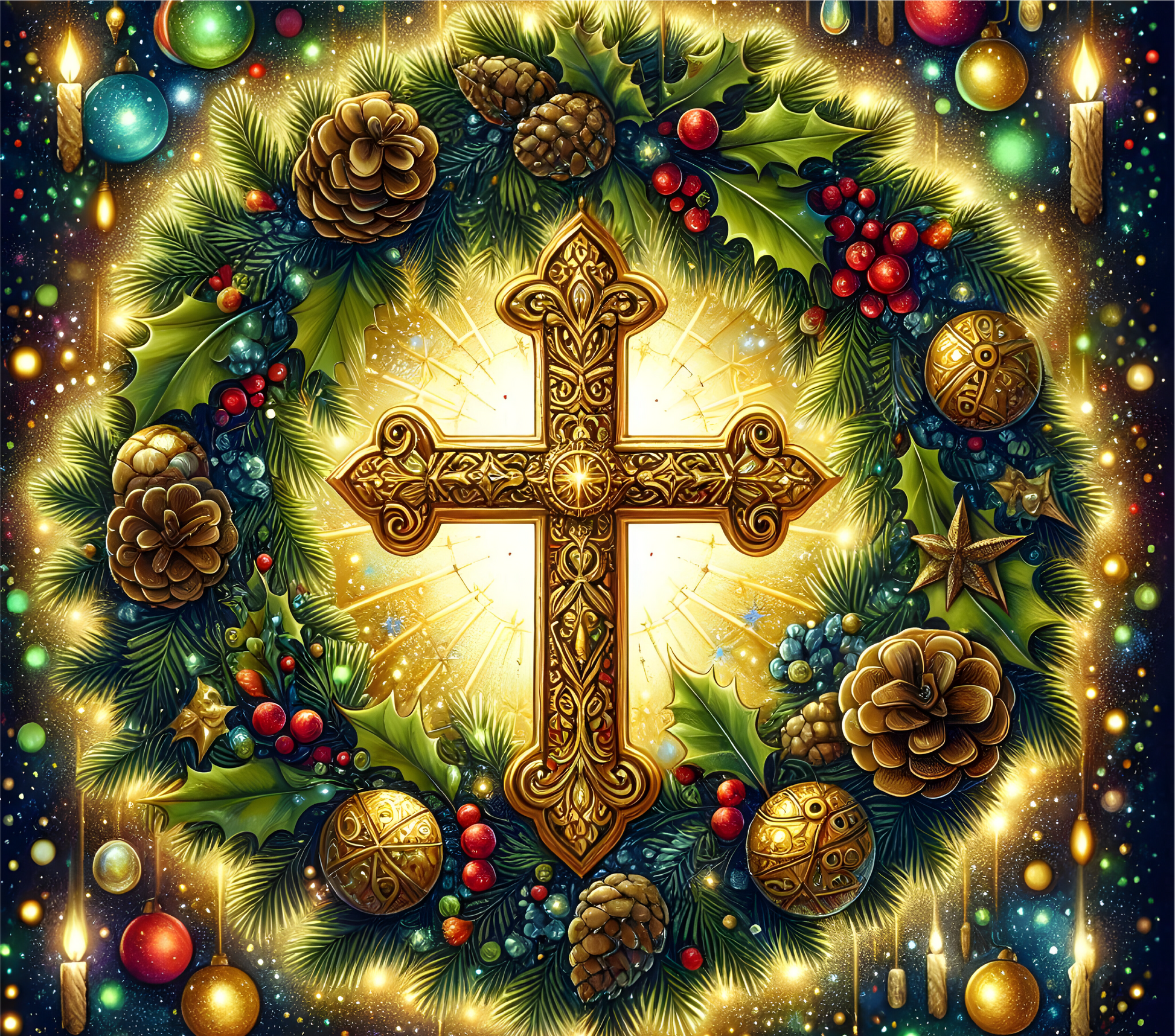 Christmas - Wreath cross