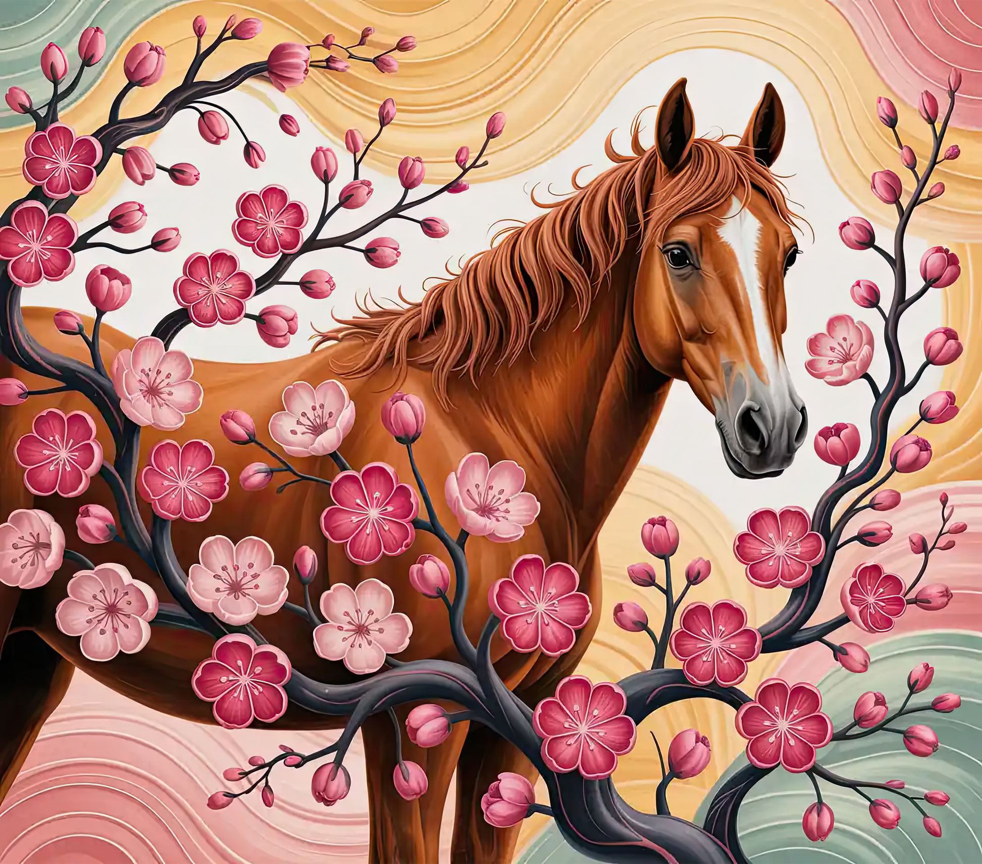 Horse - Cherry Blossom