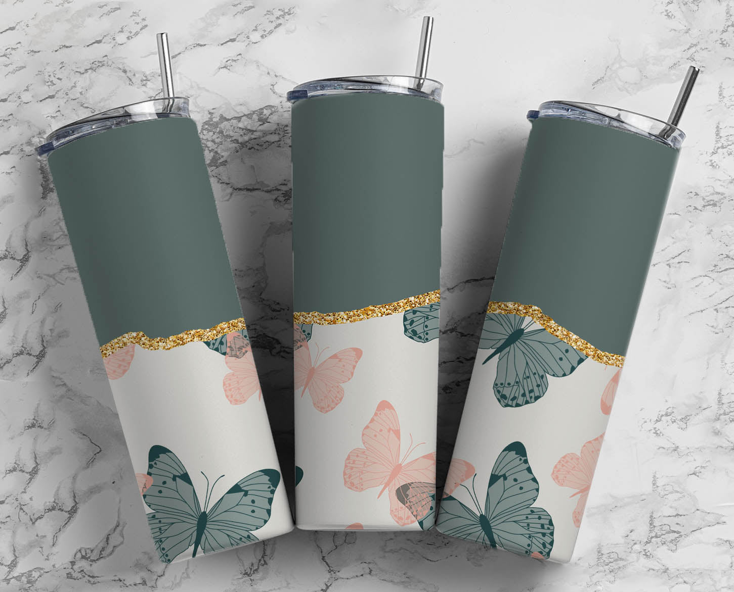 Sage green butterfly