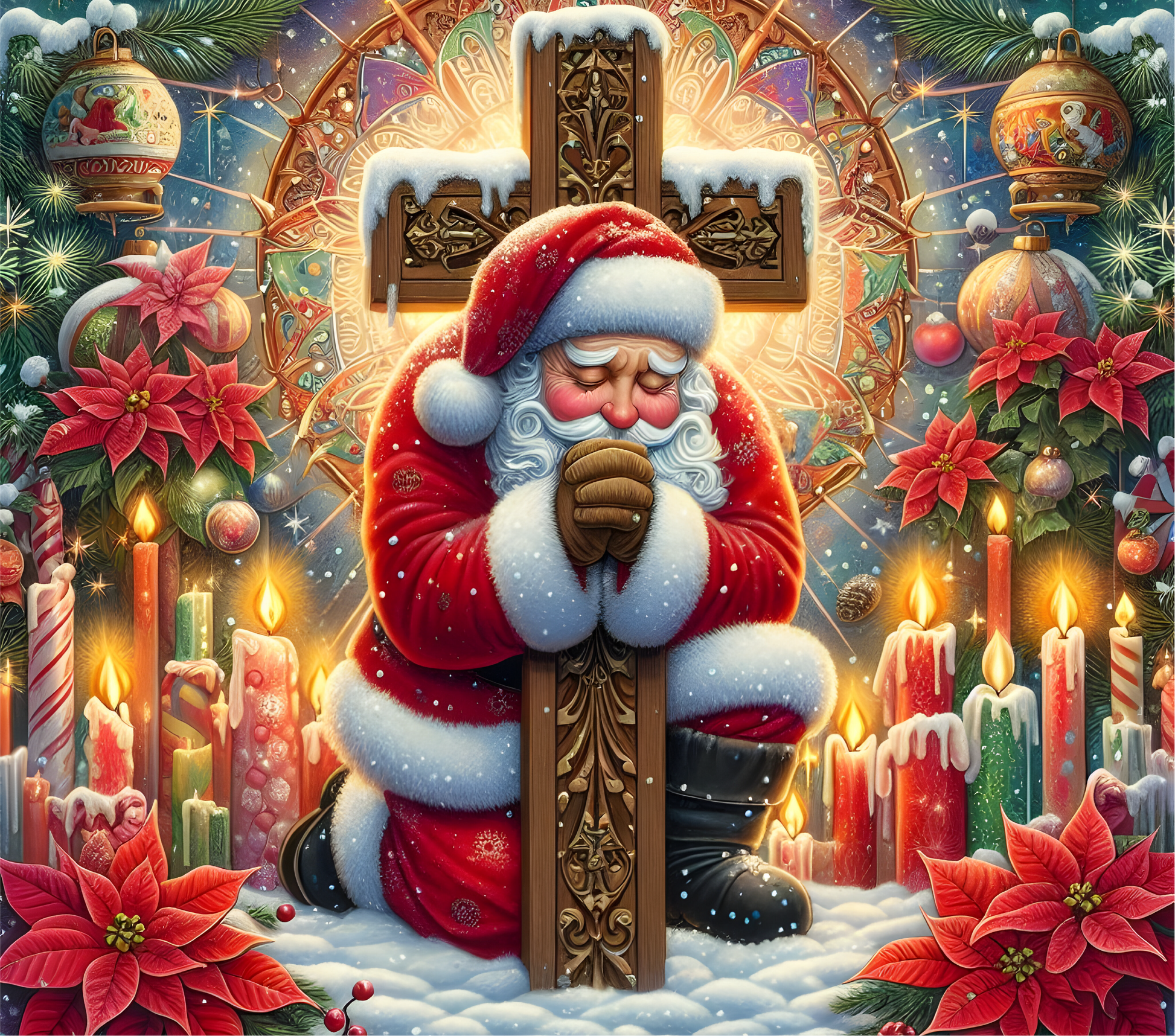 Christmas - Praying Santa