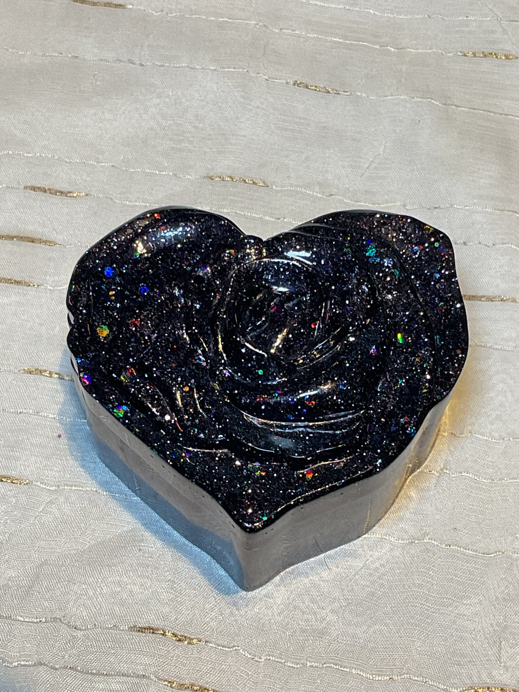 Heart Trinkets - Purple with glitter lid