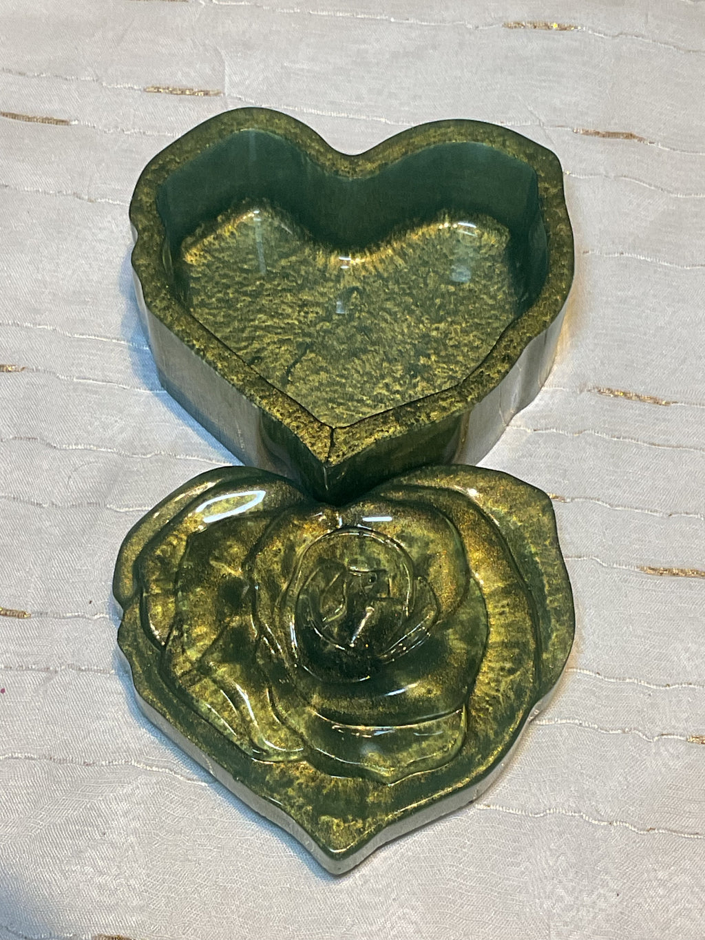 Heart Trinkets - Green with lid