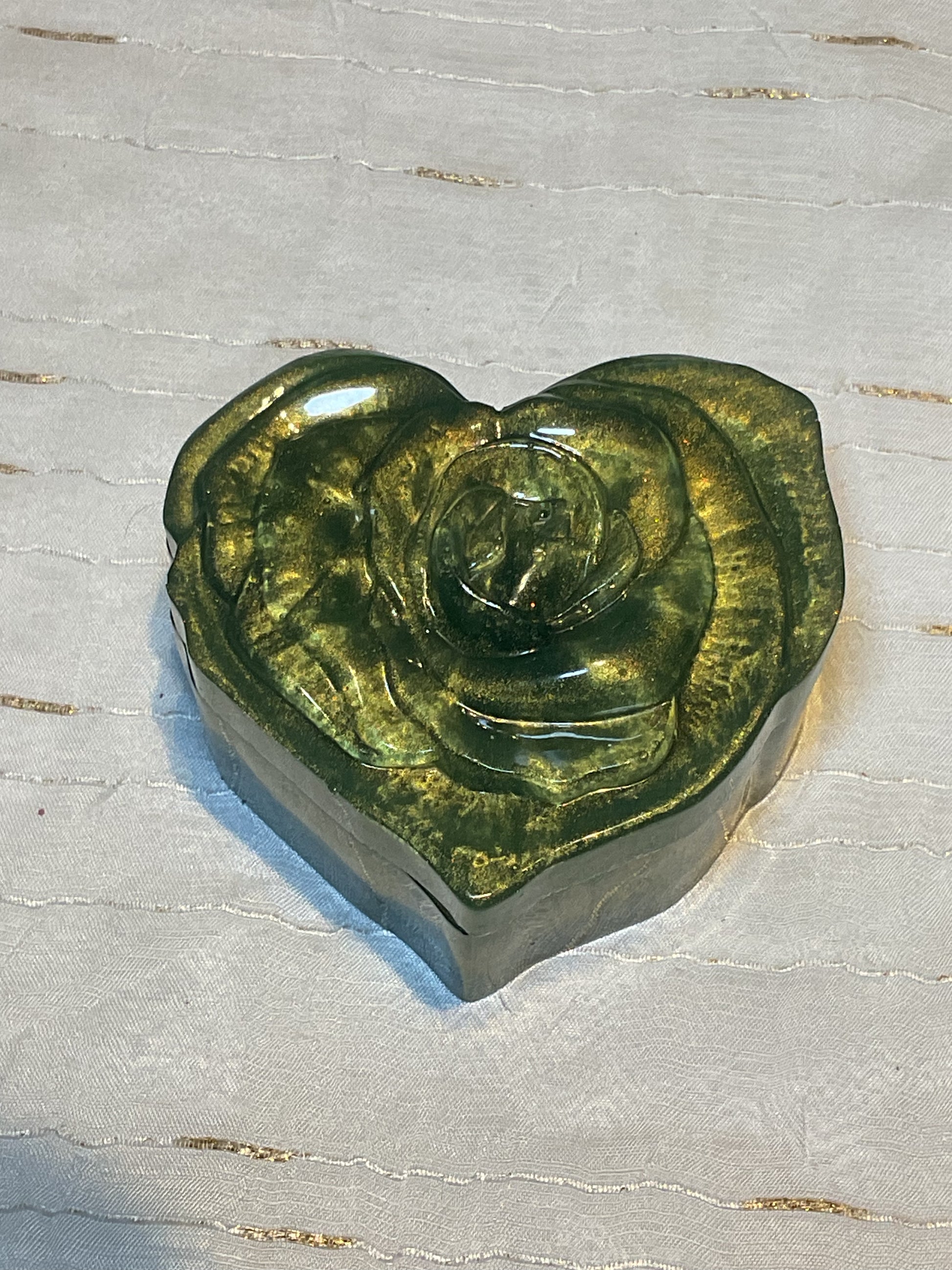 Heart Trinkets - Green with lid