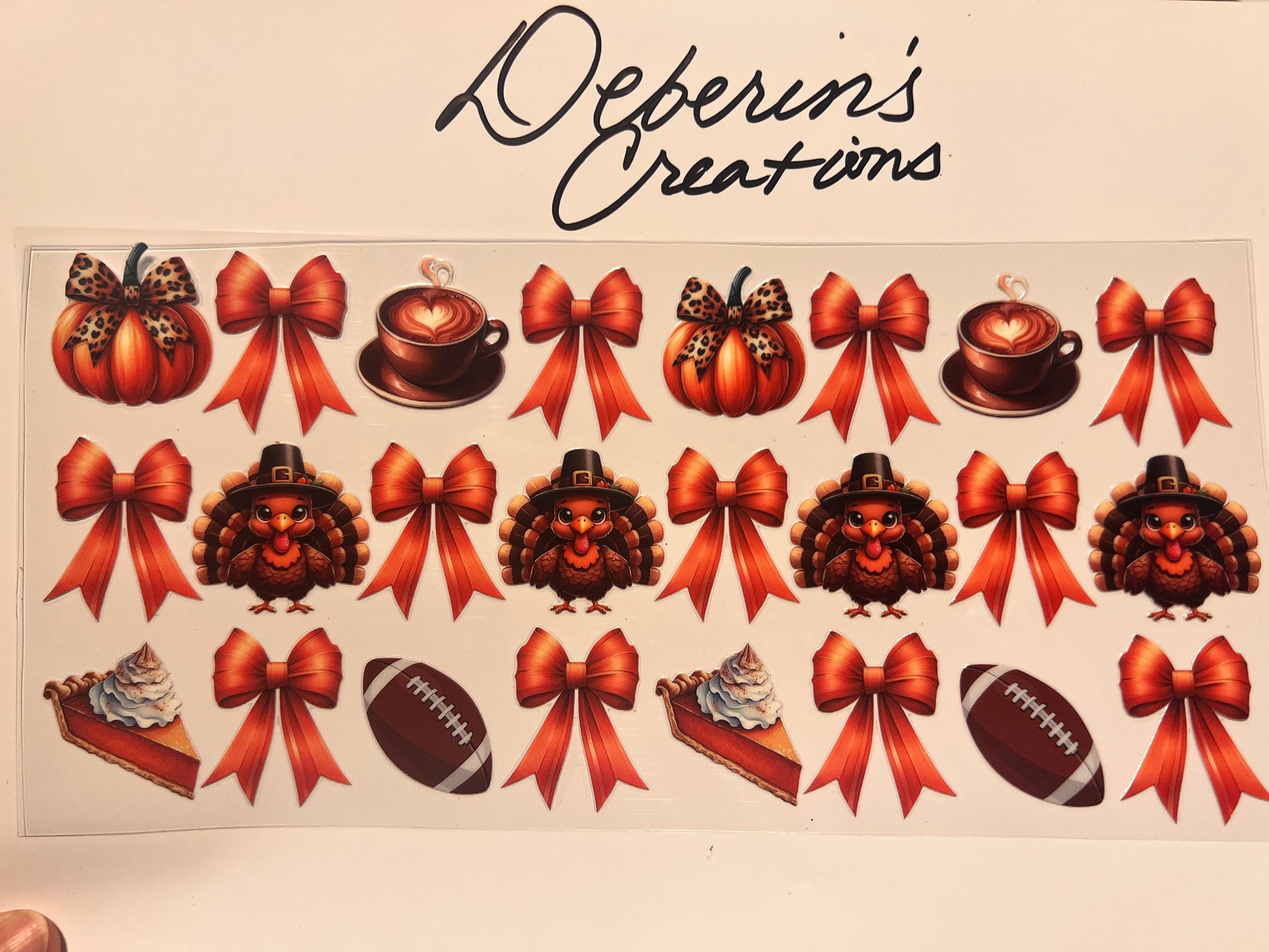 Fall - bows turkeys footballs pumpkins