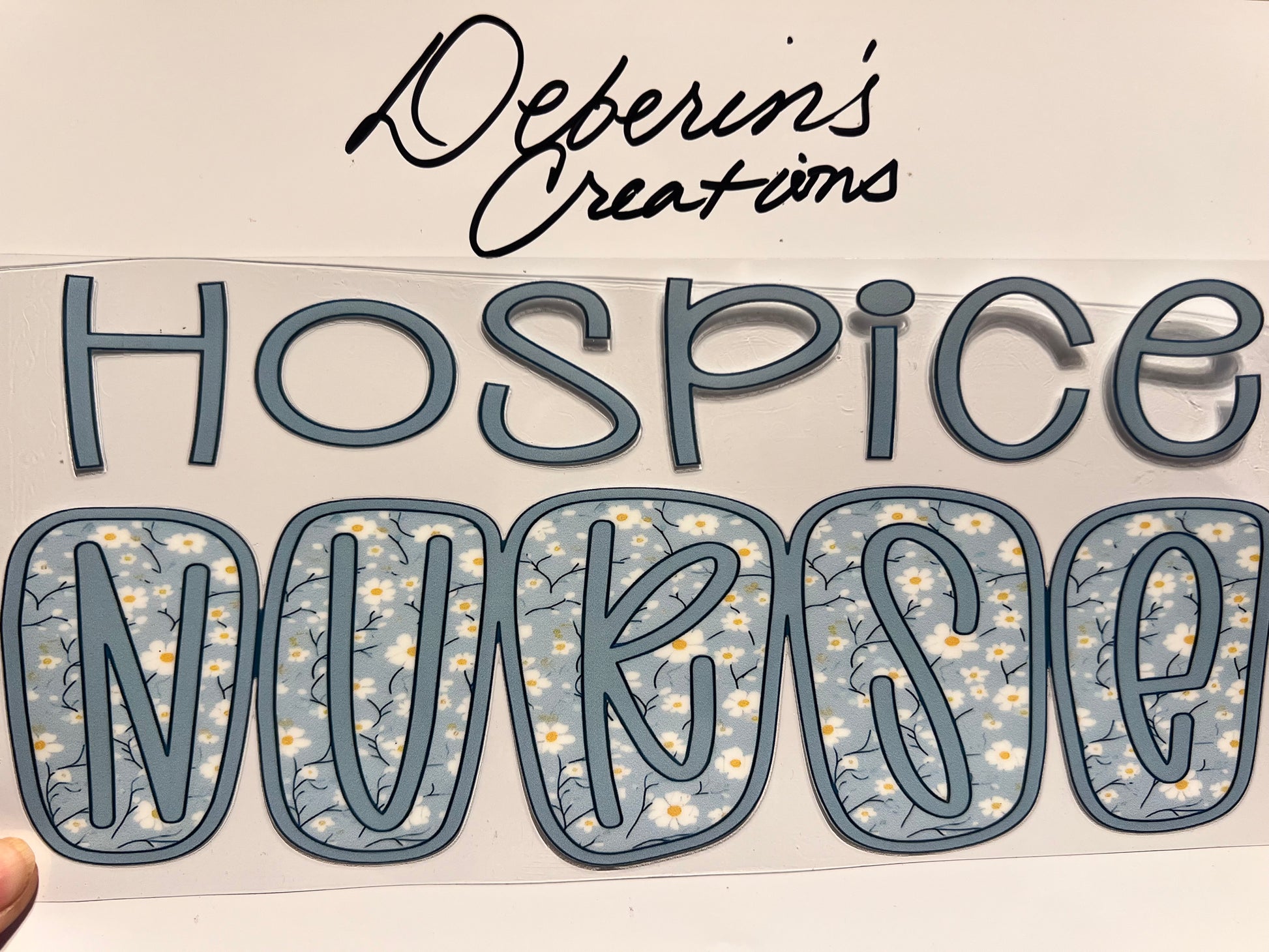 Nurse - Hopsice blue with daisies