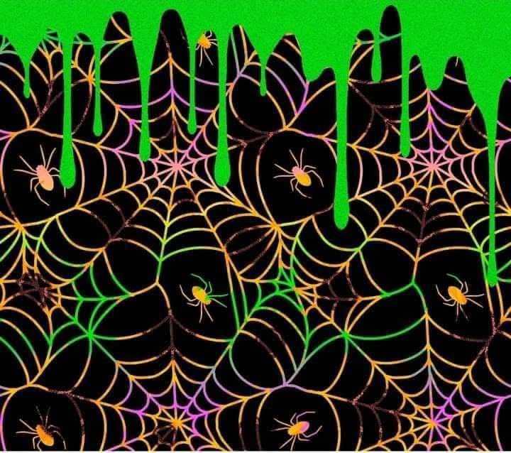 Halloween - Spider webs Green Drips