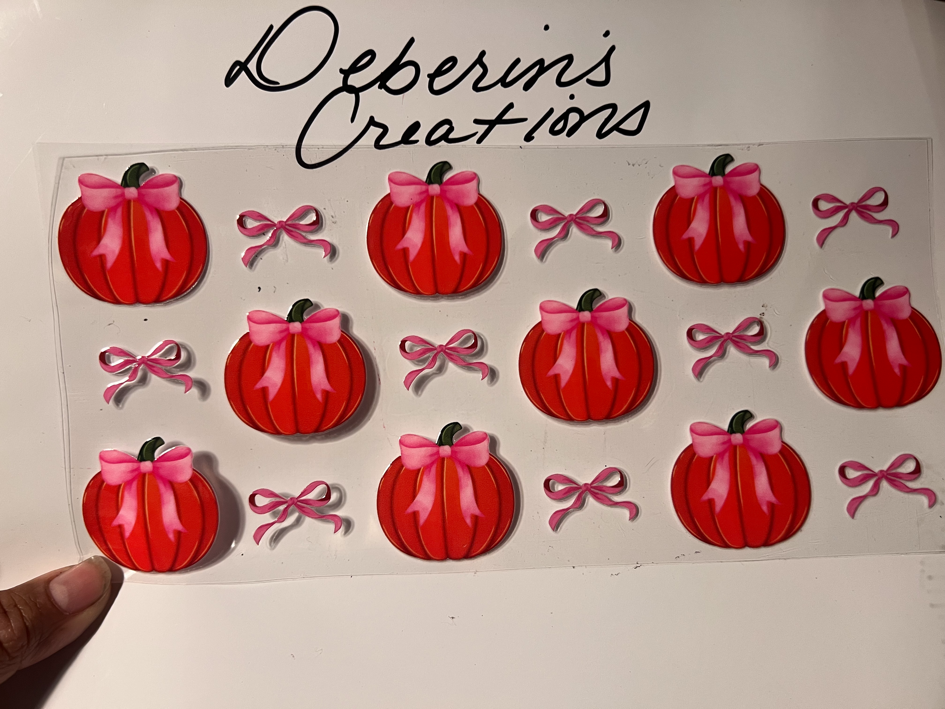 Fall - Pumpkin with pink bows