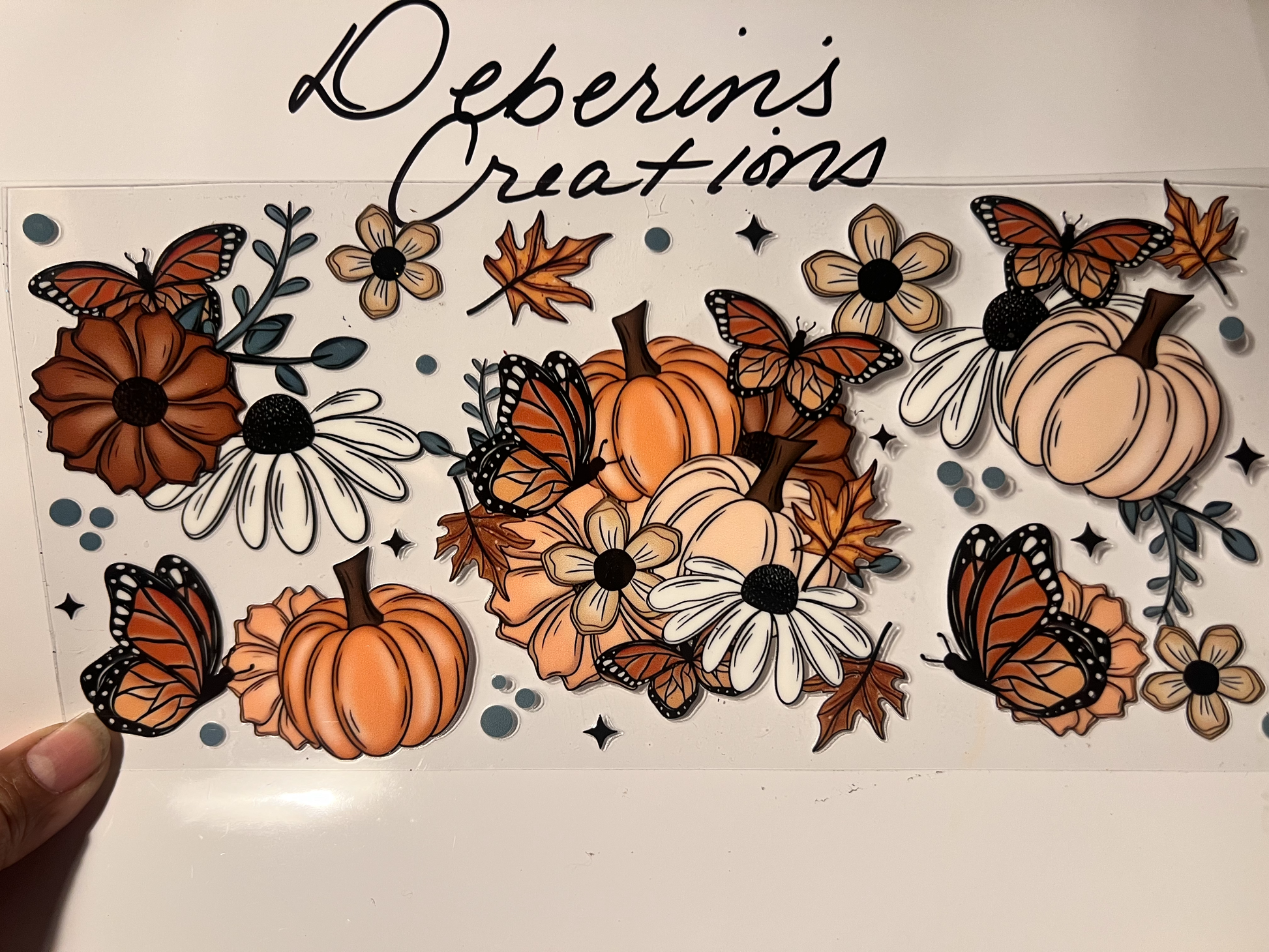 Fall - Pumpkin floral and butterflies