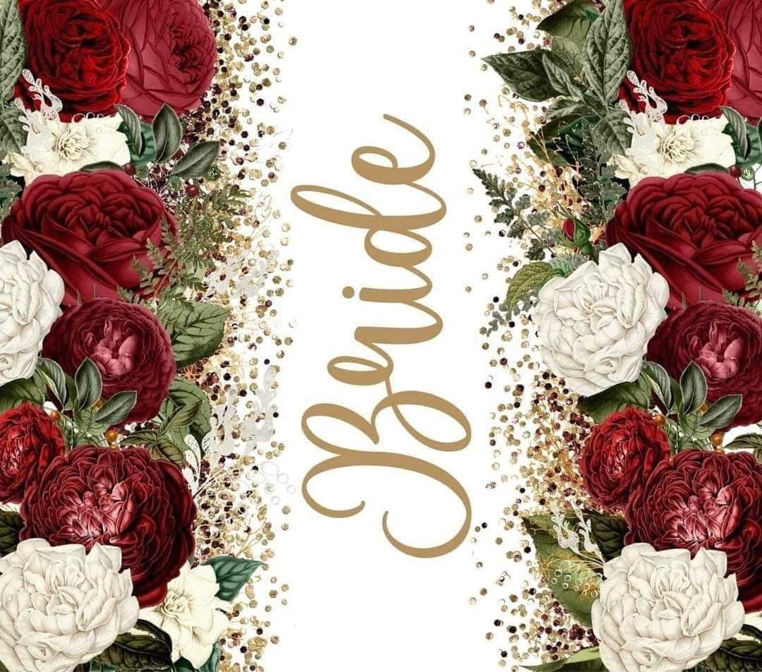 Wedding - Bride Burgundy Roses