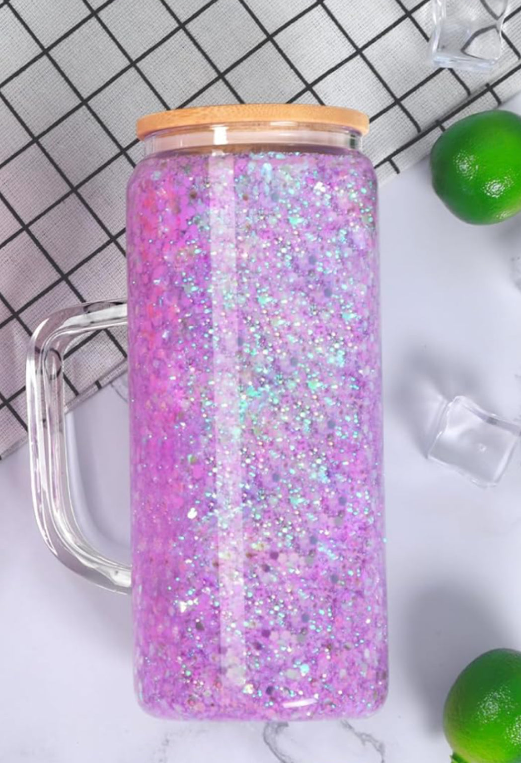 20oz Glass with handle Snowglobe
