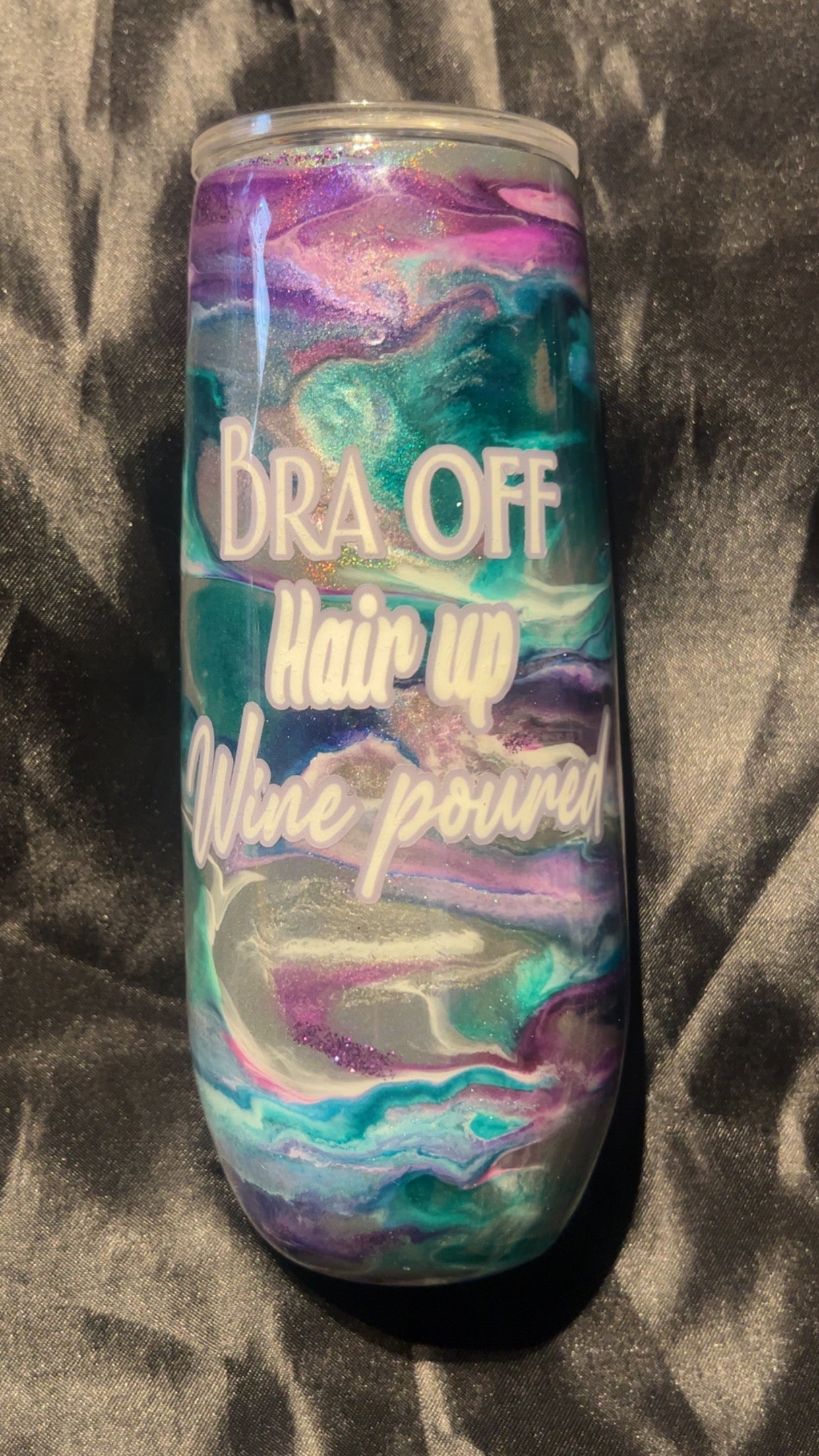 Bra OFF Hair UP Wine POURED