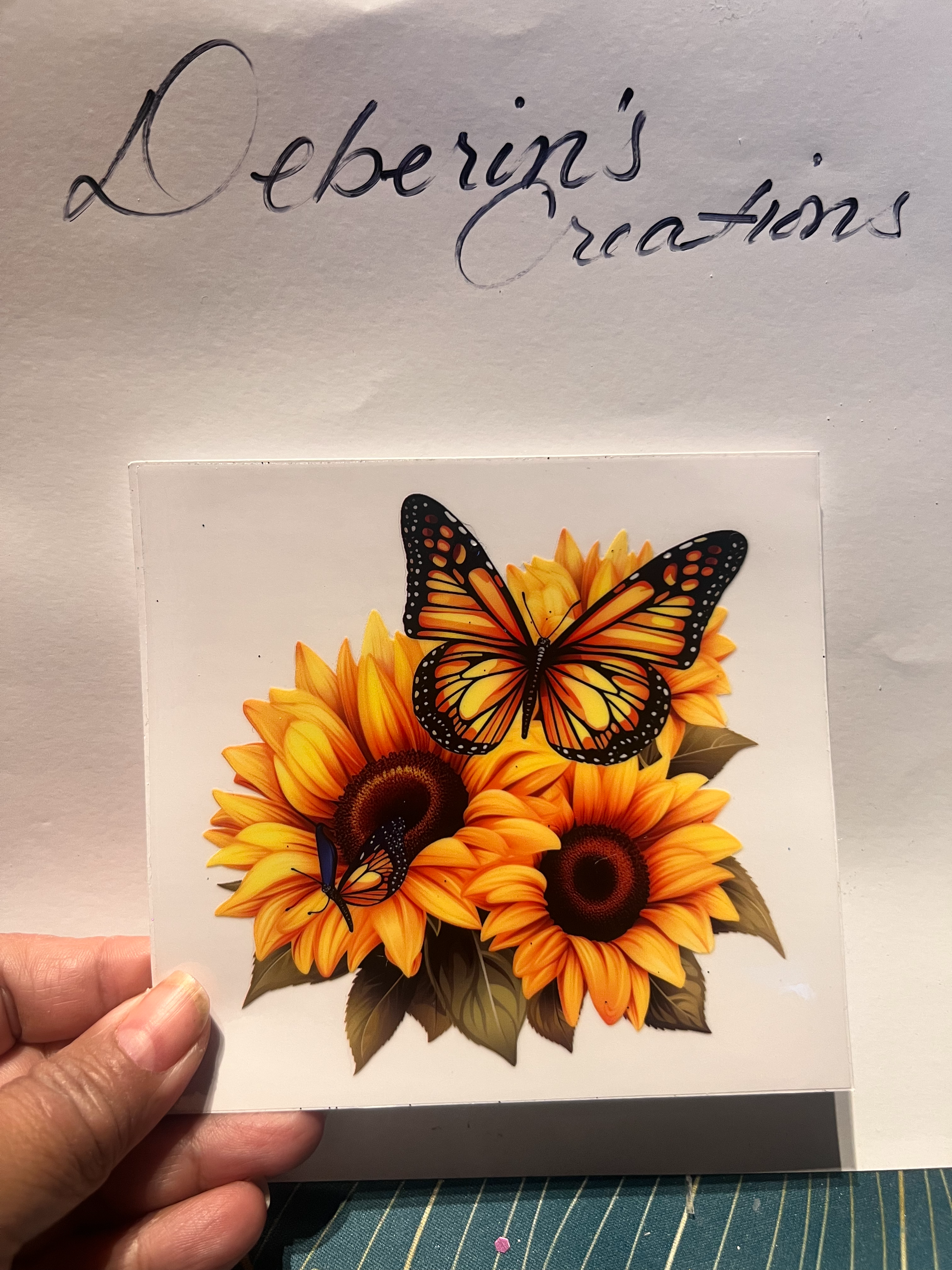 Butterfly Sunflower Decal