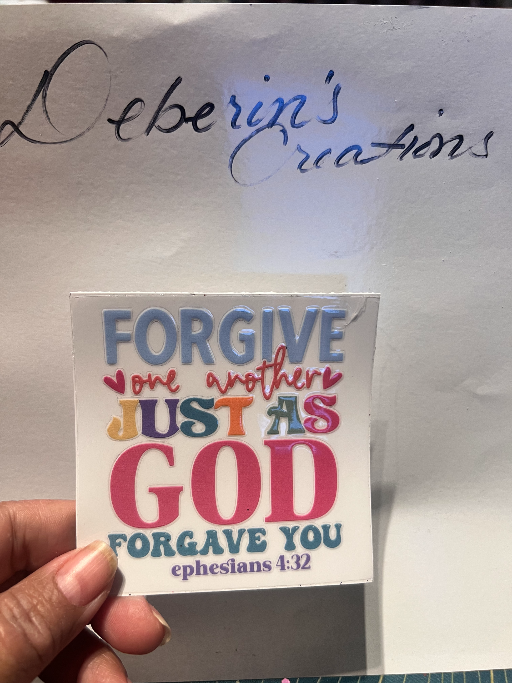 Forgive one another just as God forgave you