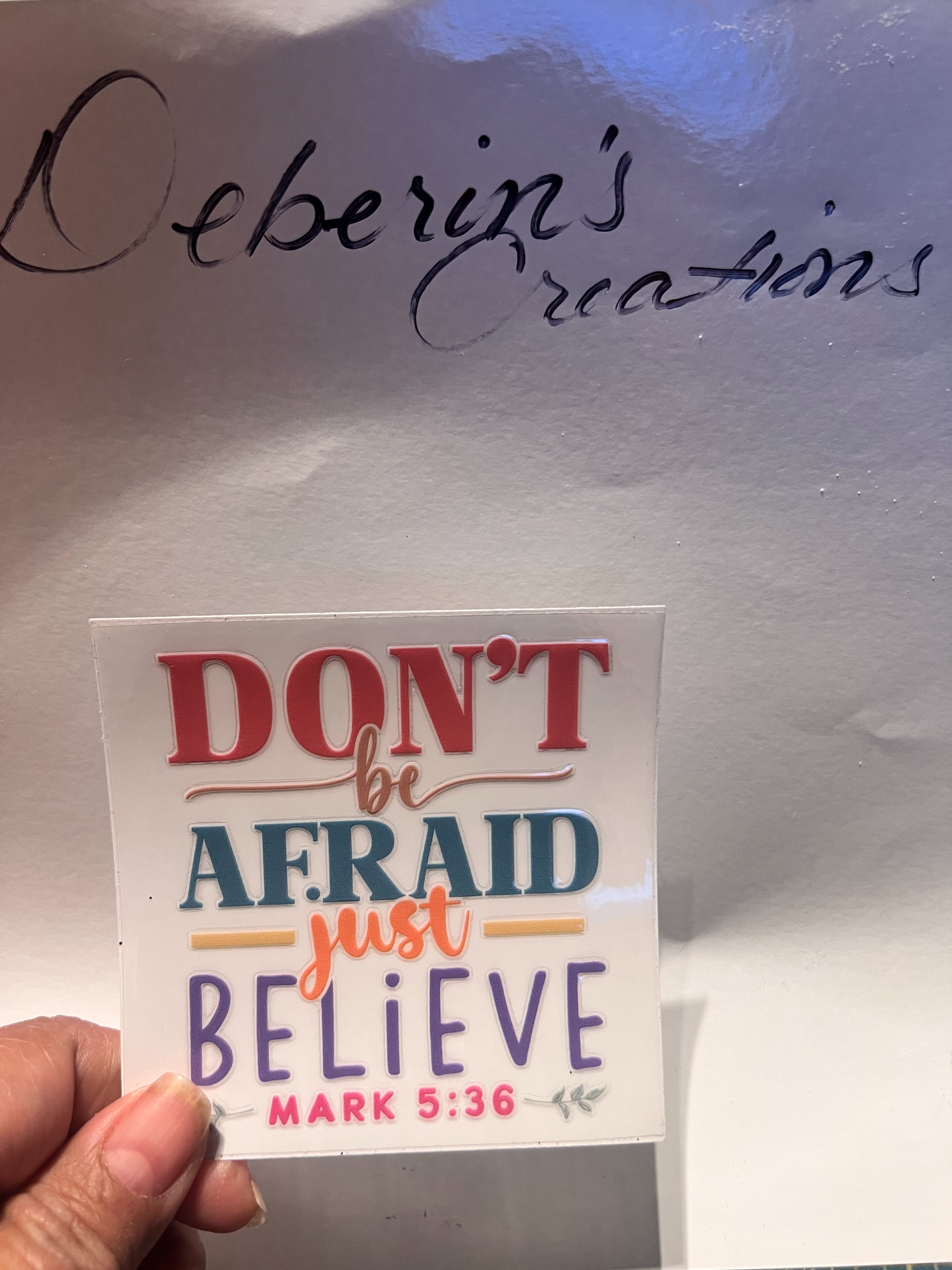 Don't be afraid just believe