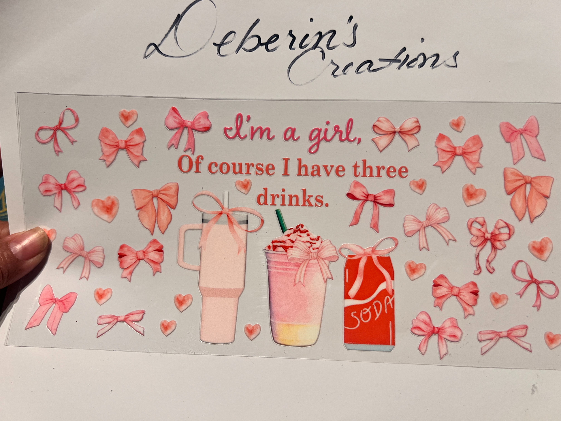 I'm a girl of course I have 3 drinks