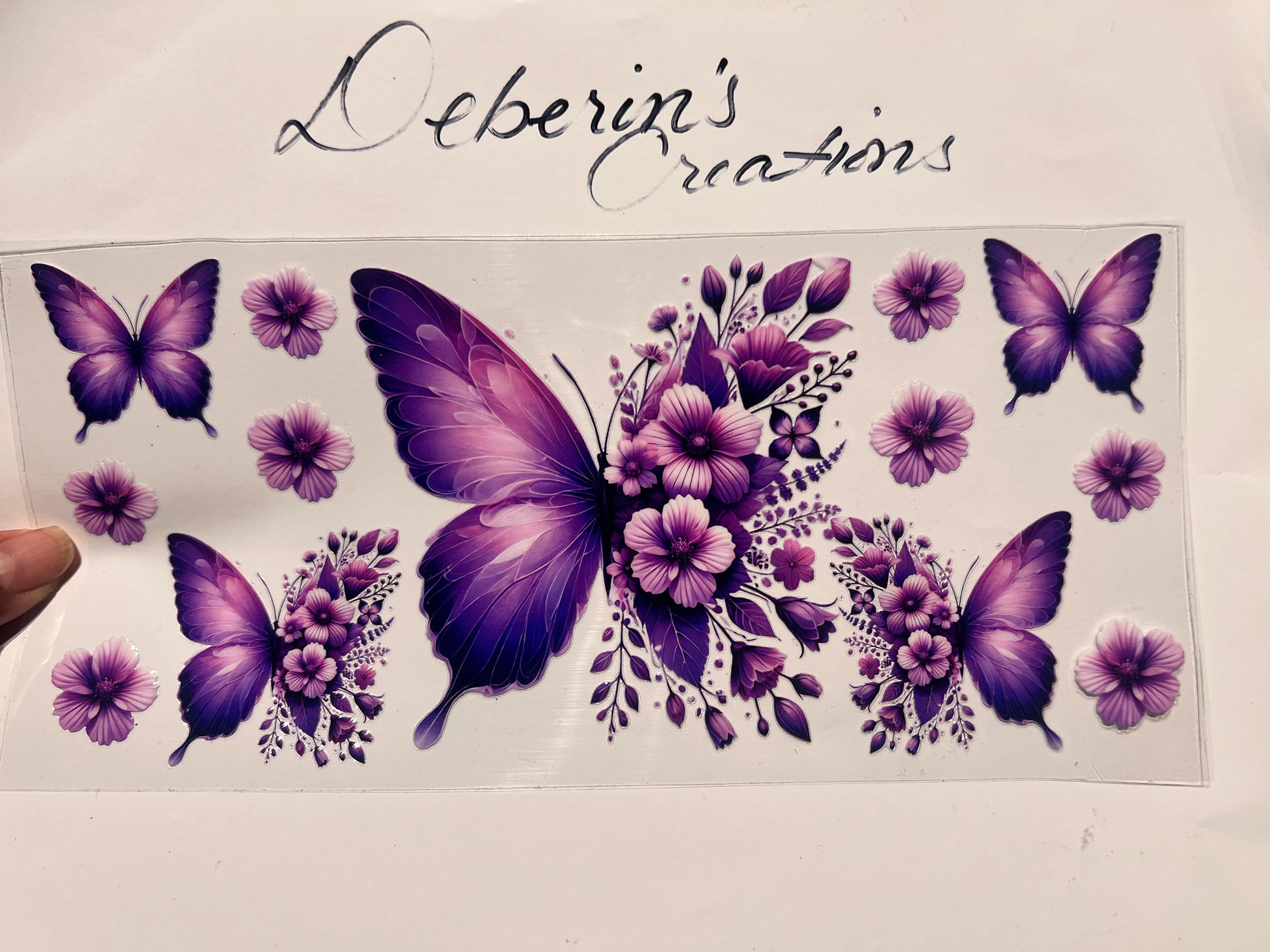 5 Purple Butterflies