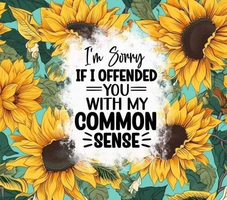 I'm sorry I offended you with my common sense