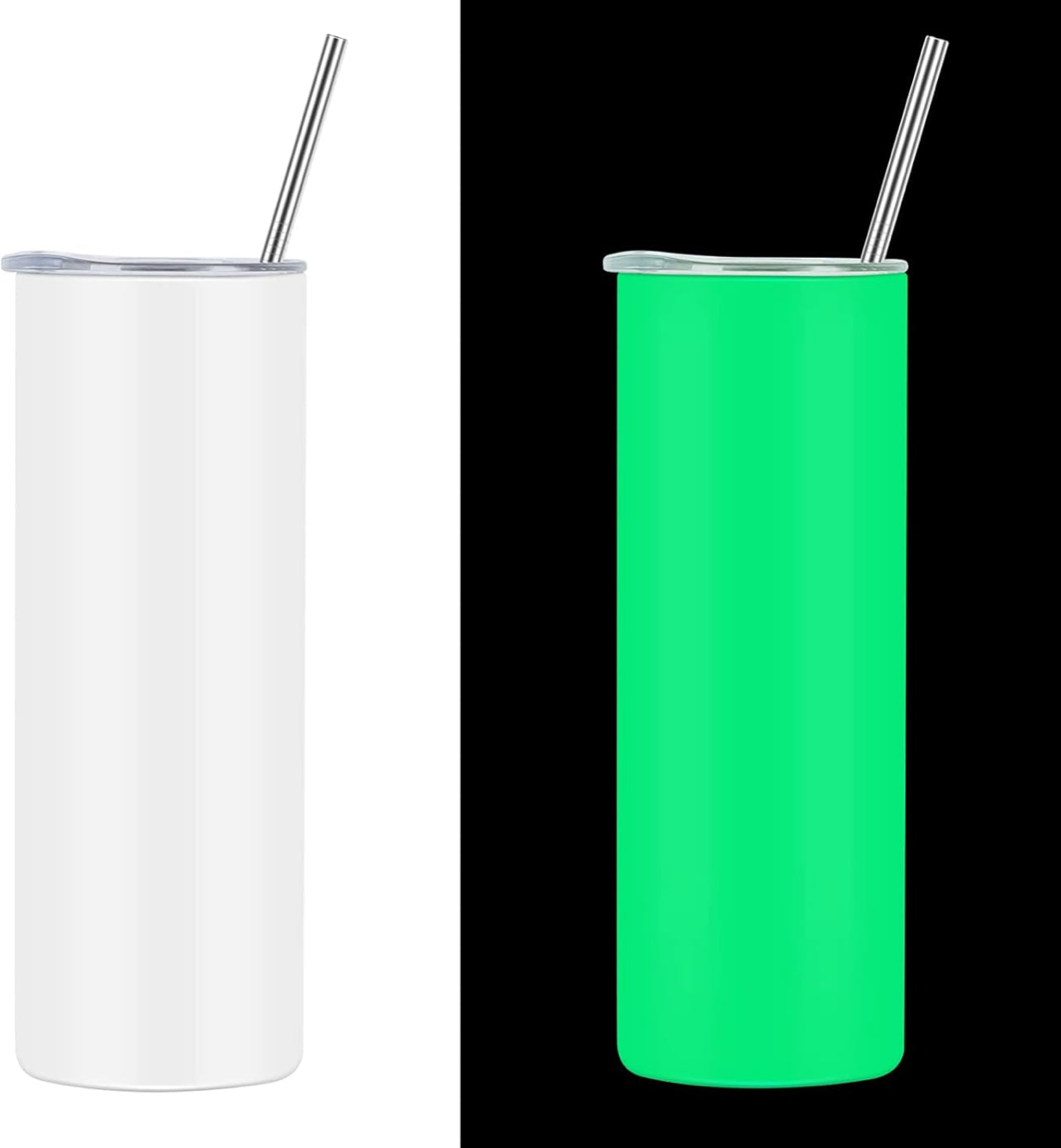GLOW IN THE DARK 20oz skinny Sublimation Tumbler