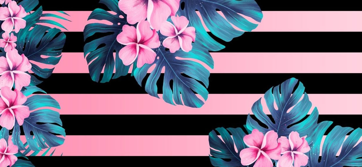 Floral Pink & black (not for 20 oz)