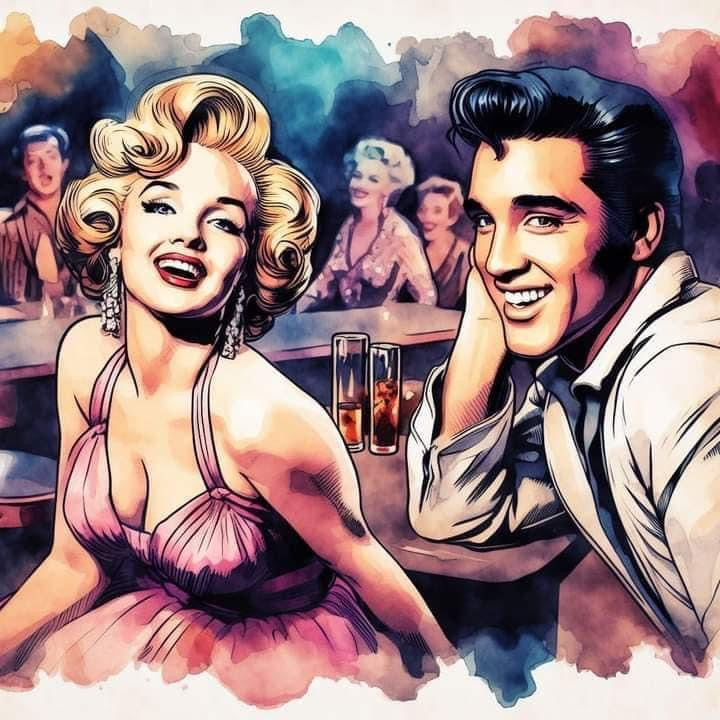 Watercolor - Elvis & Marilyn