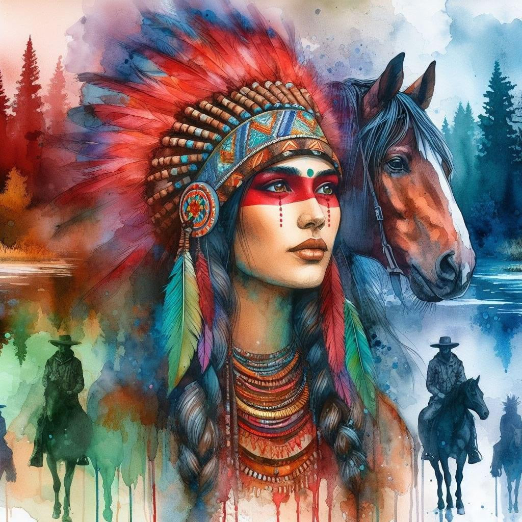 Watercolor - Native scene
