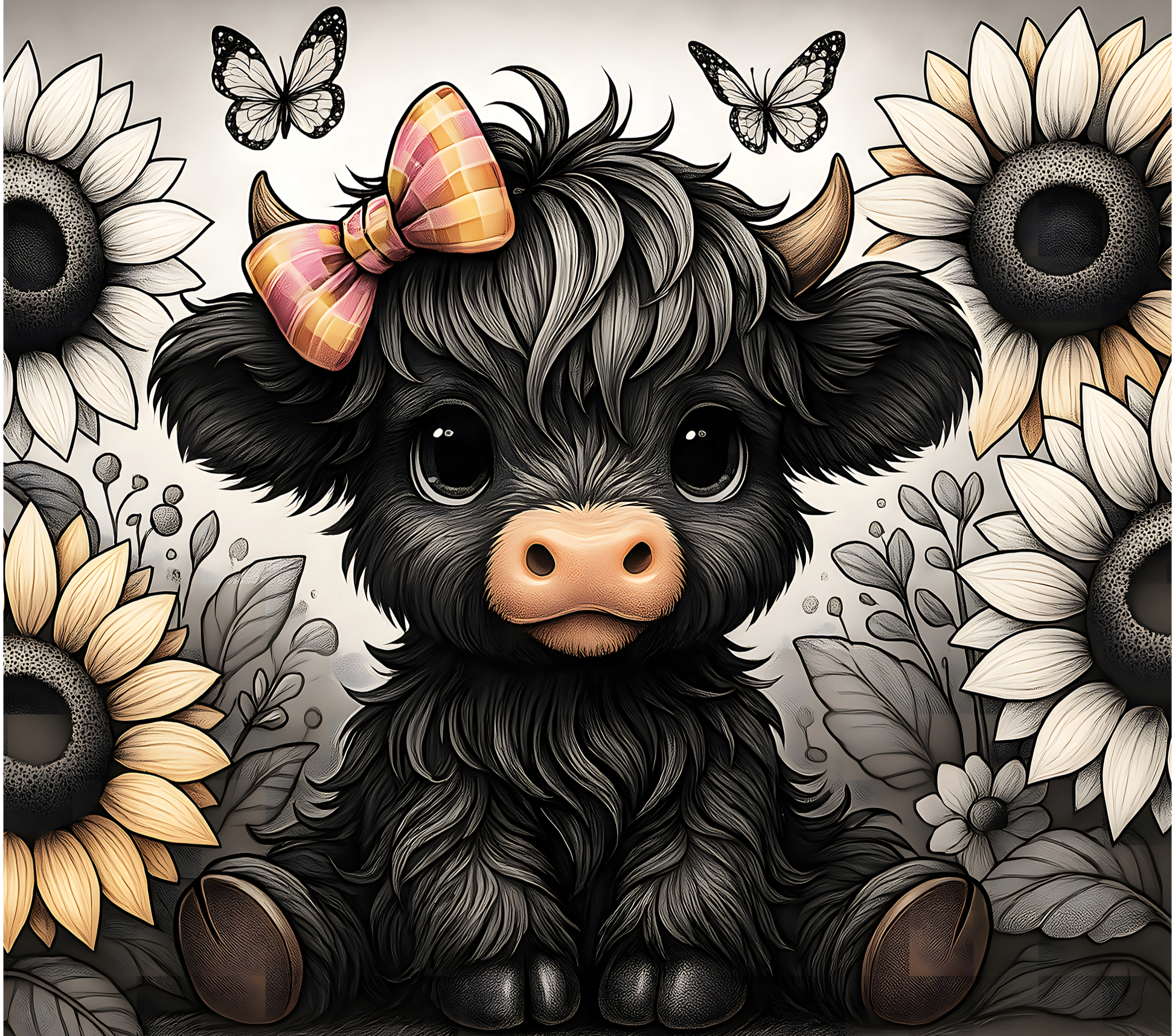 Highland Cow - Sunflower