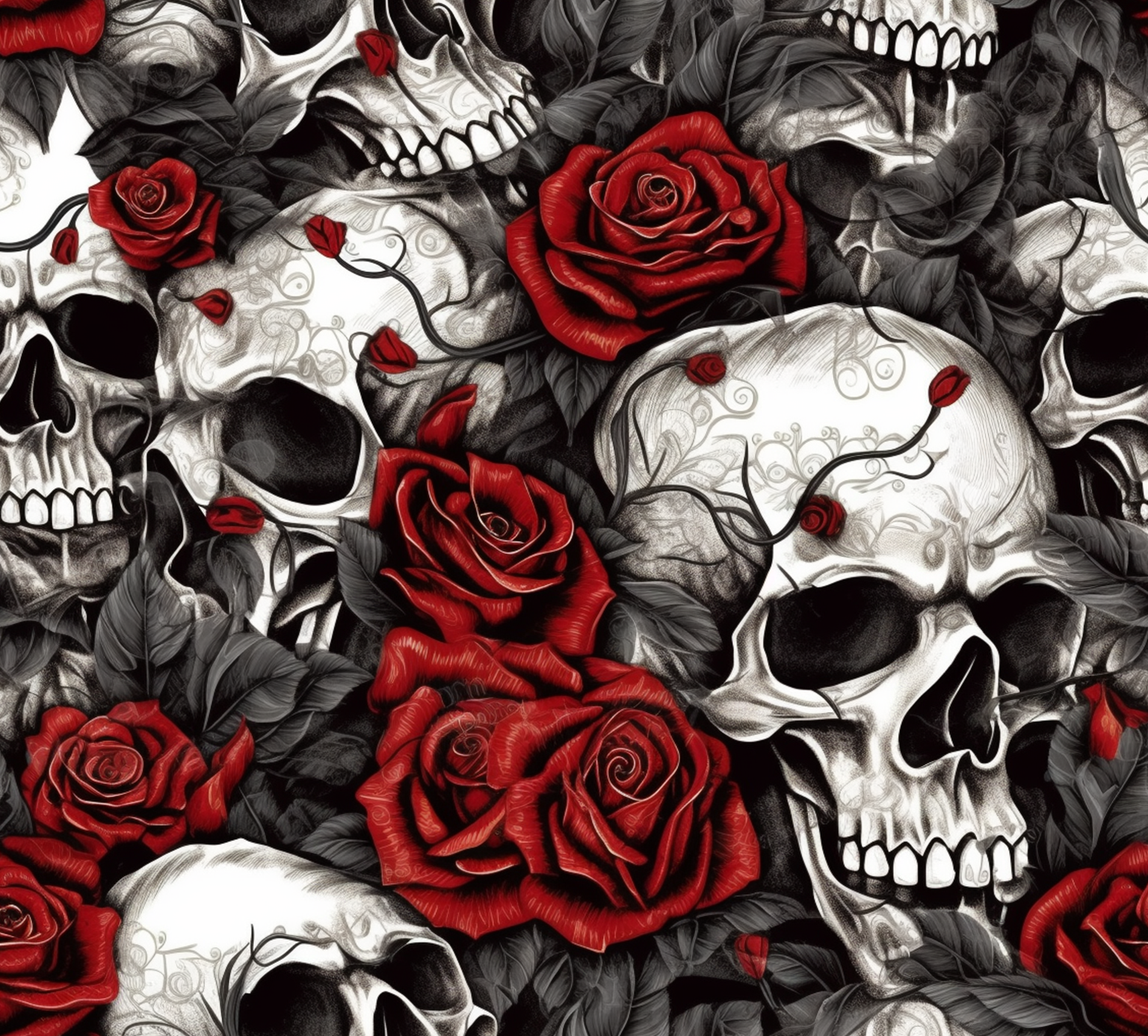Red and grey skull