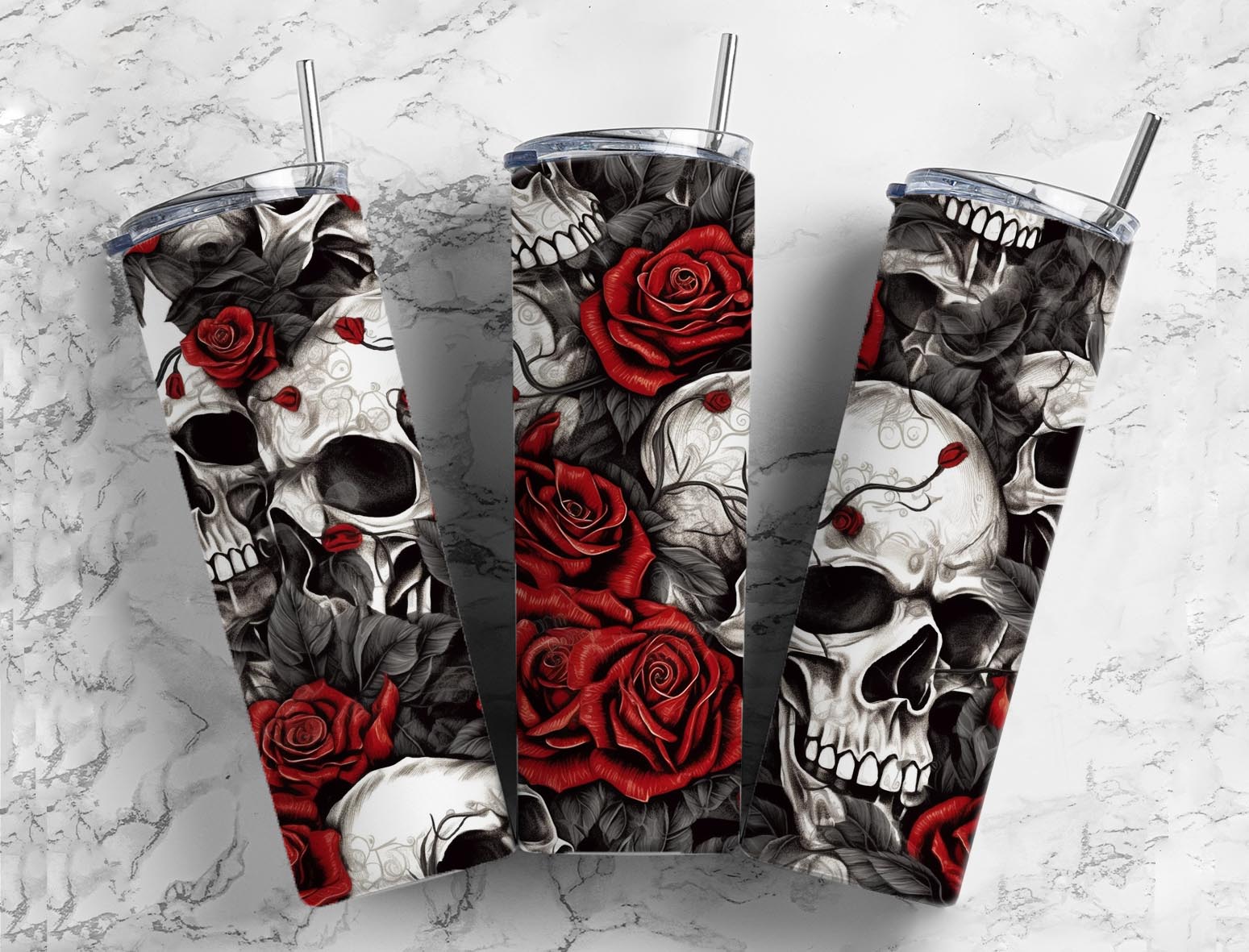 Red and grey skull