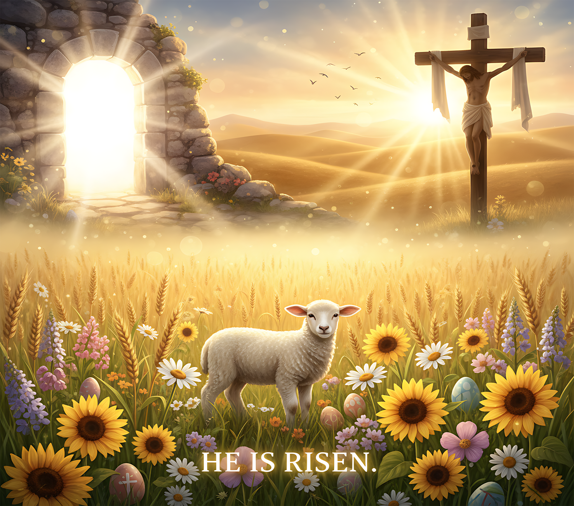 Gospel Easter - He is risen Sheep