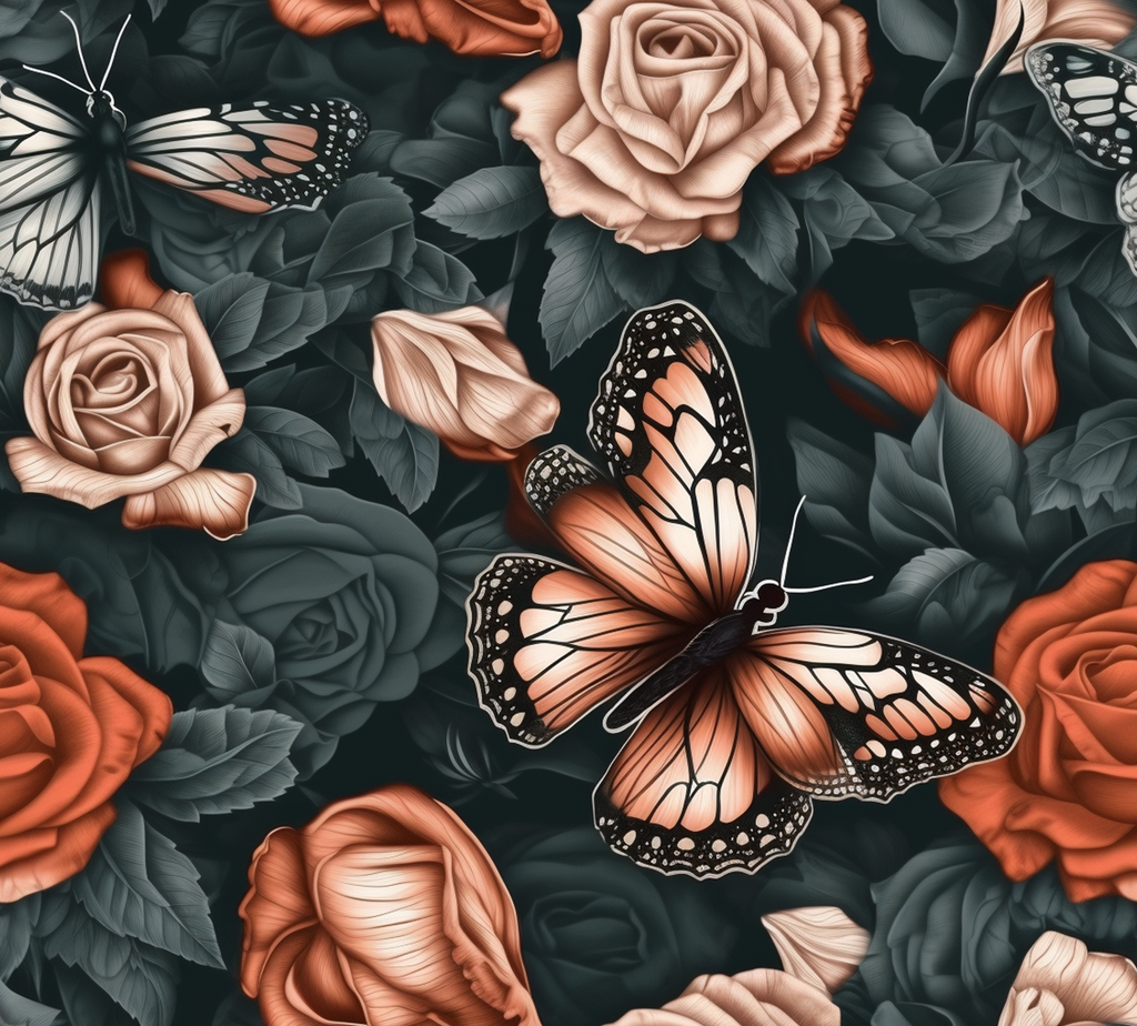 Black & Orange Roses