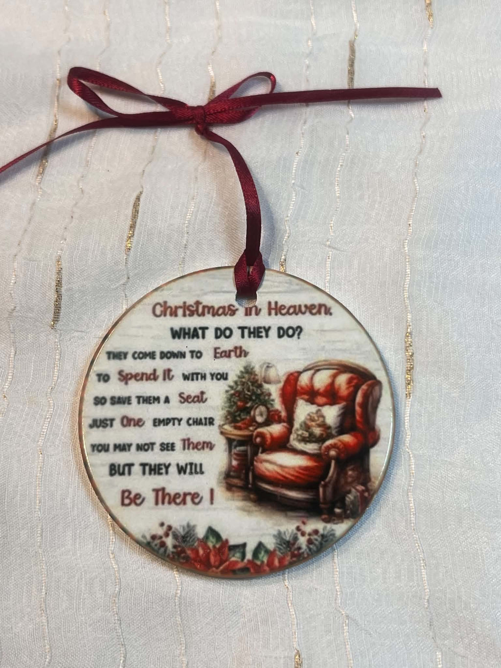 Single Sided Porcelain Round Ornament