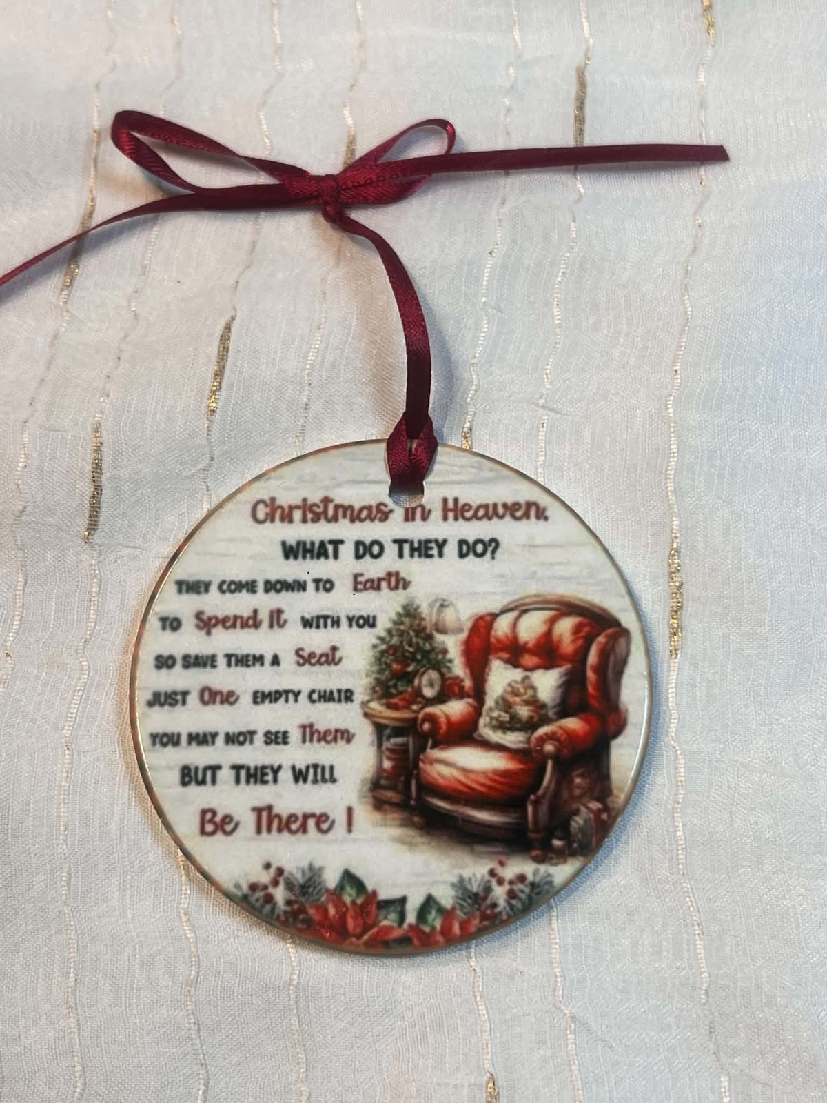 Single Sided Porcelain Round Ornament