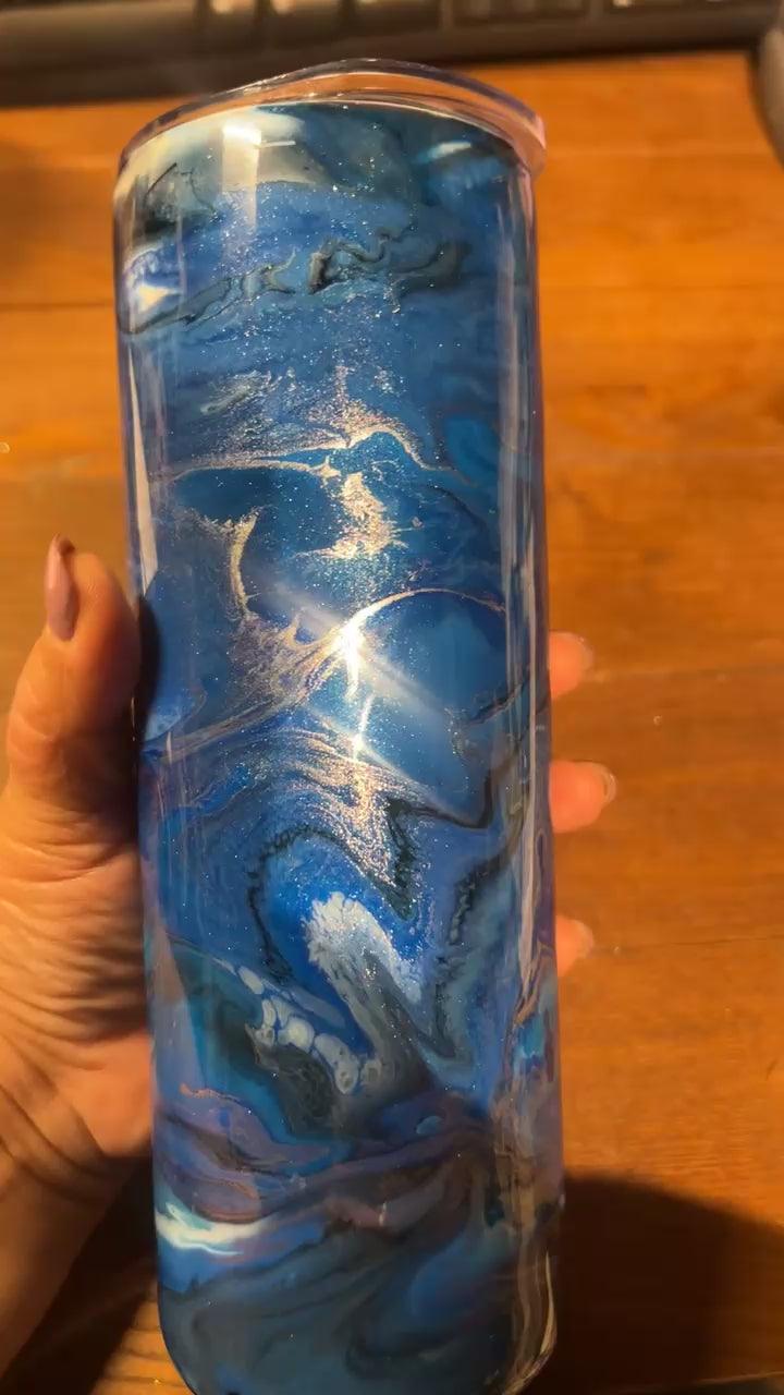 Alcohol ink resin tumbler